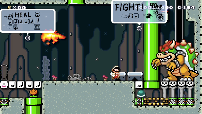 Illustration for article titled Clever Mario Maker Levels Contain Dialogue And JRPG Menus